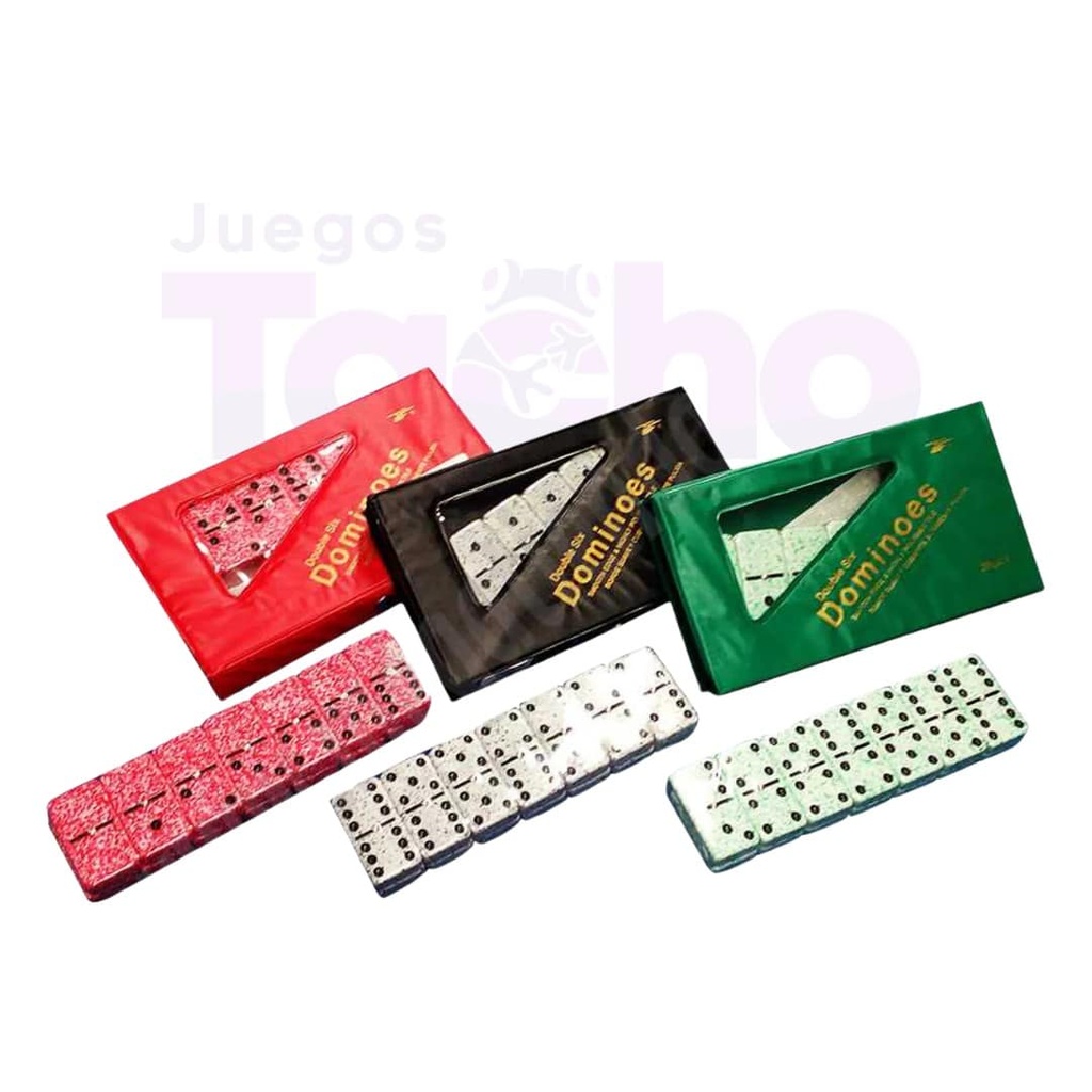 [OT08009] Domino Profesional Jaspeado Grueso Caja Plástica Naranja