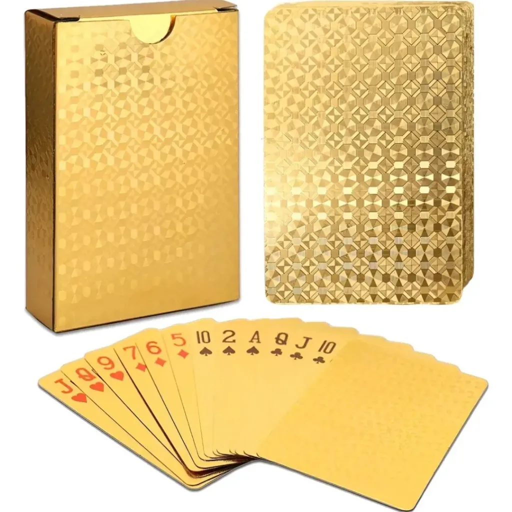 Juego De Cartas Póker Dorada Lujo