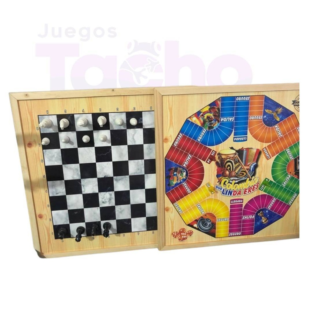 [OT30006] Parques Magnético Doble Cara De 6 Puestos Con Ajedrez
