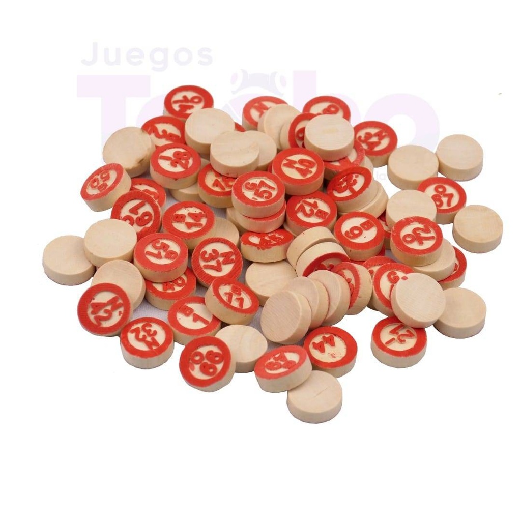 Juego De Fichas Para Bingo En Madera