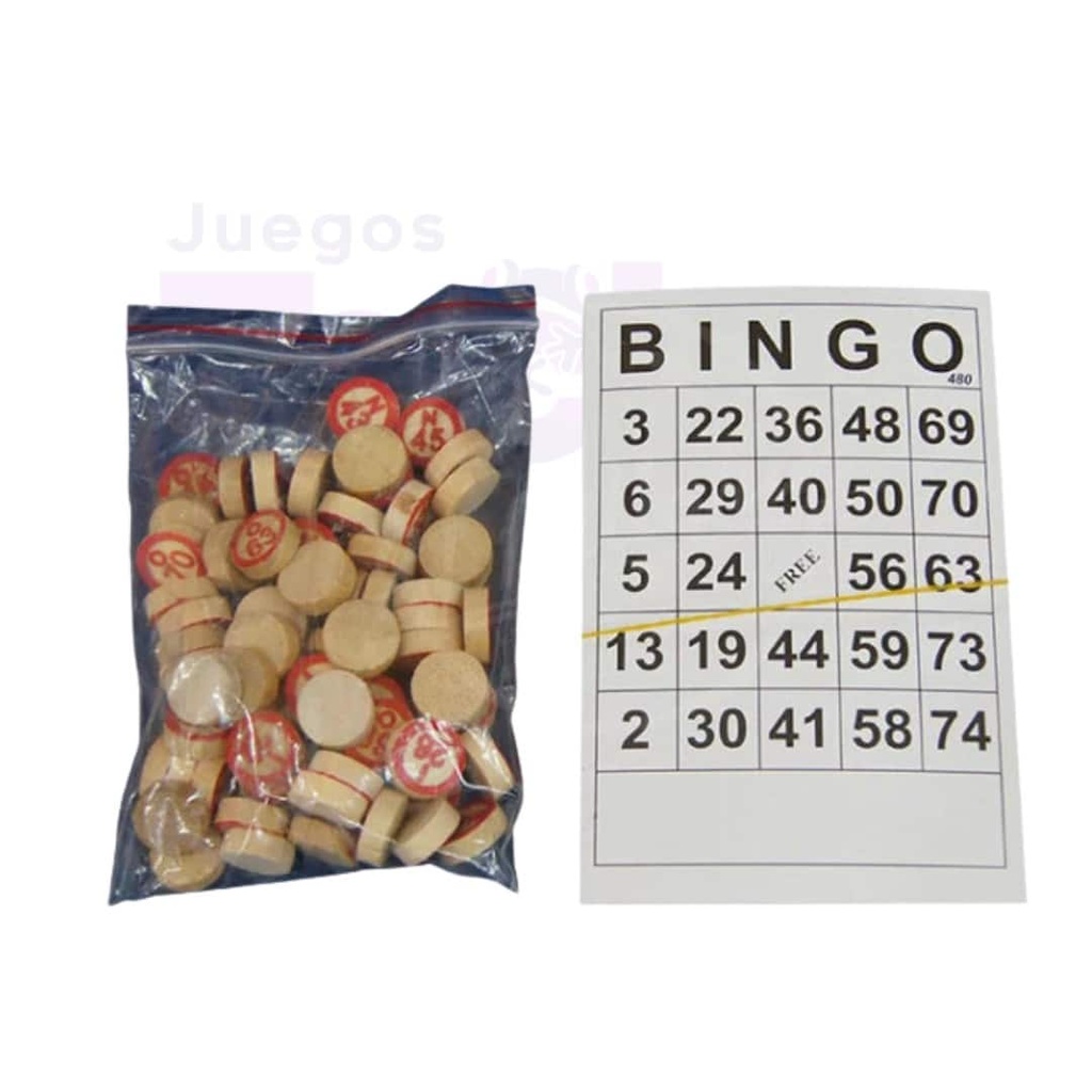 Fichas De Bingo Madera Con Tablas De Cartón
