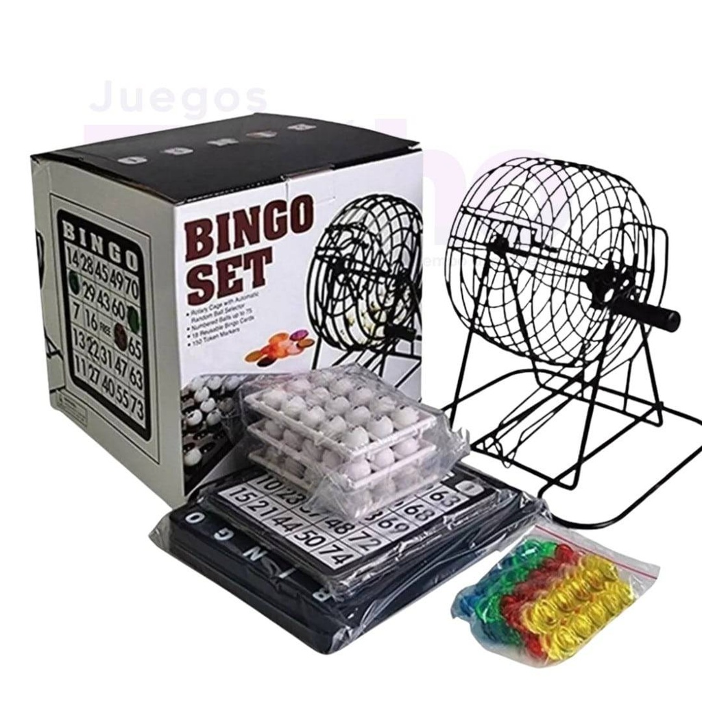 Kit De Bingo Balotera Pequeña Negra