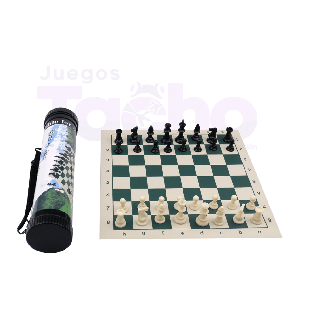 Ajedrez Profesional De Lona Estuche Tubular 30 cm x 30 cm