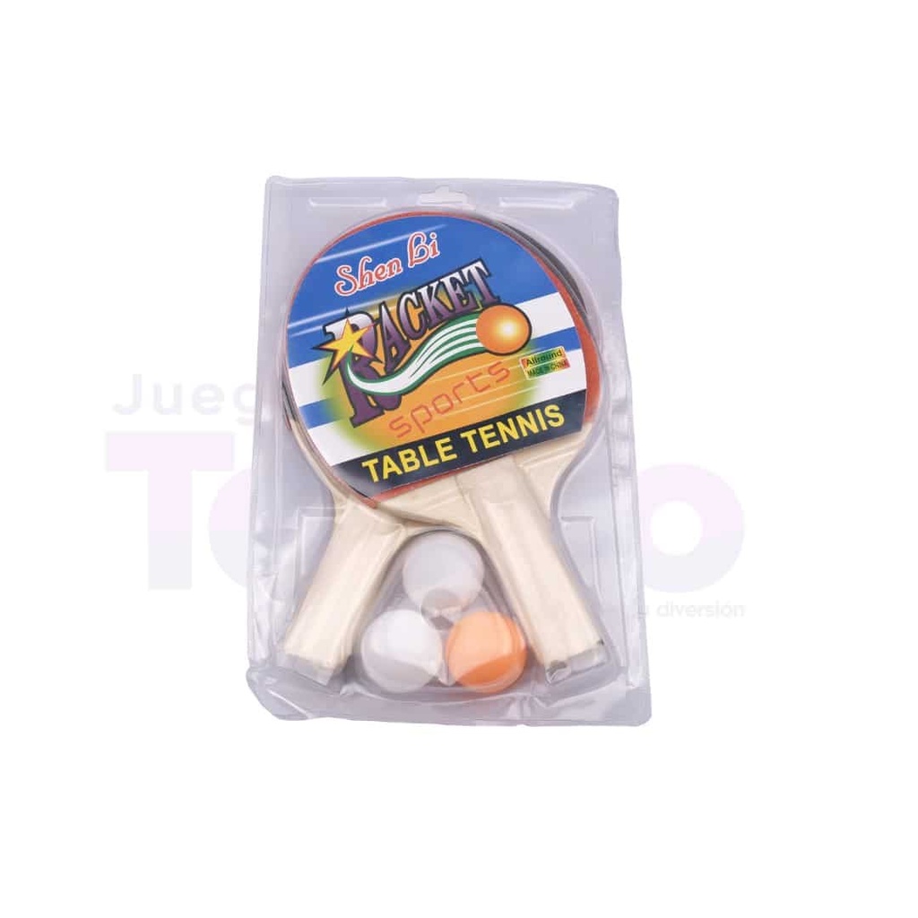 [OT02006] Kit De Ping Pong Set Raquetas Pelotas Blíster Eco