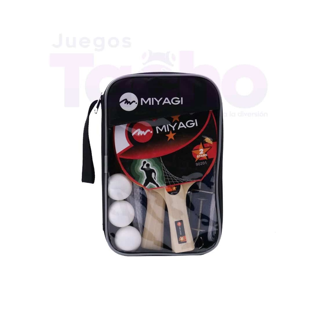 [OT02004] Kit De Ping Pong Miyagi Set Raquetas Pelotas Maya