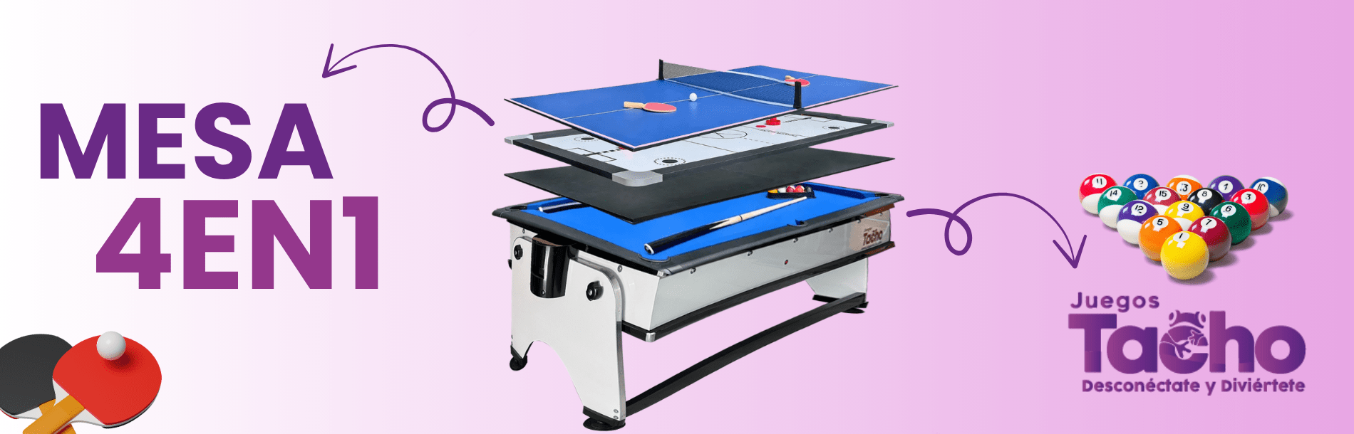 Mesa multijuegos 4 en 1